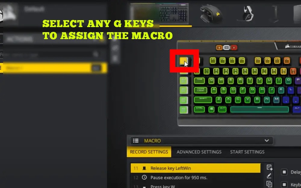 how to program g keys corsair using iCUE
