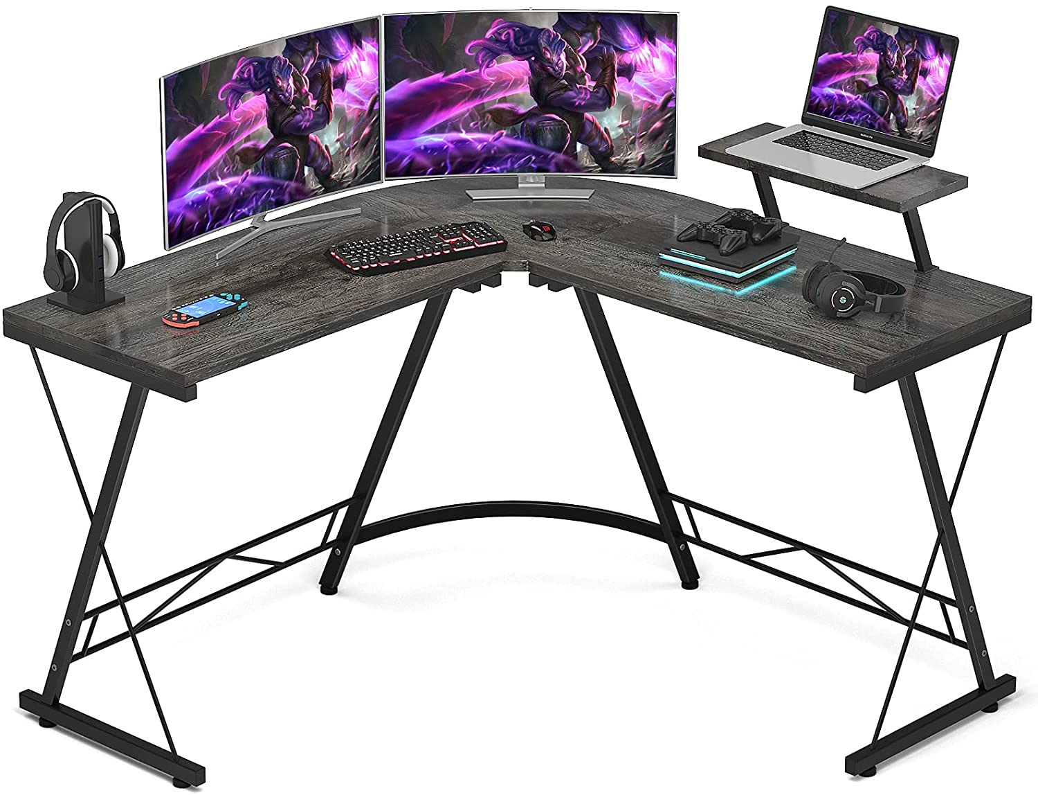 Foxemart Stylish L-shape Gaming Desk